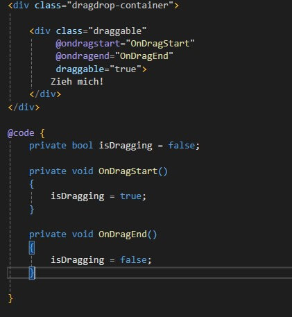 Drag & Drop in Blazor – Schritt 6