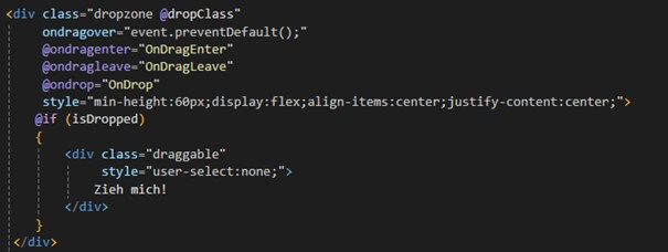 Drag & Drop in Blazor – Schritt 9