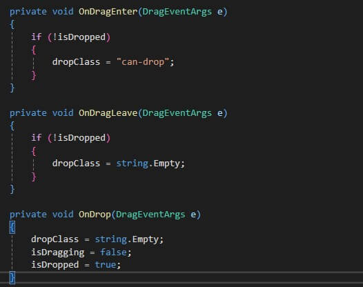 Drag & Drop in Blazor – Schritt 10