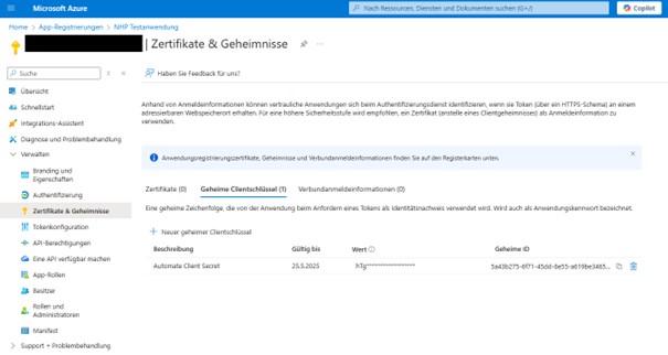 Microsoft Graph API Konfiguration