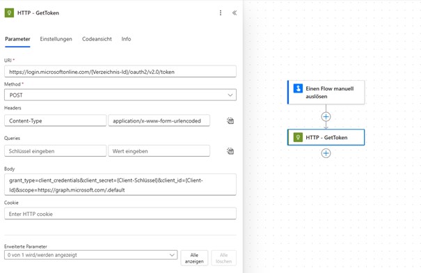 Power Automate Flow mit Microsoft Graph