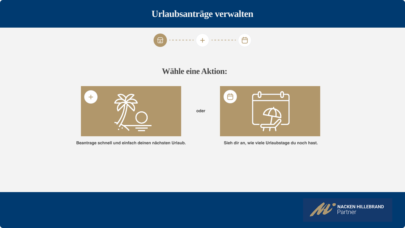 NHP Urlaubsmanagement App – Ansicht 1