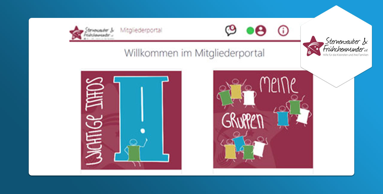 Sternenzauber member portal: digital association management, communication & task distribution. Efficient nonprofit organization software.