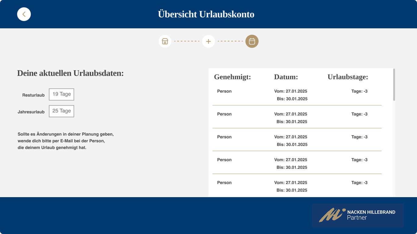 List view of ongoing personnel matters in the HR application.