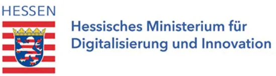 Logo des Hessischen Ministeriums für Digitalisierung und Innovation mit hessischem Wappen.