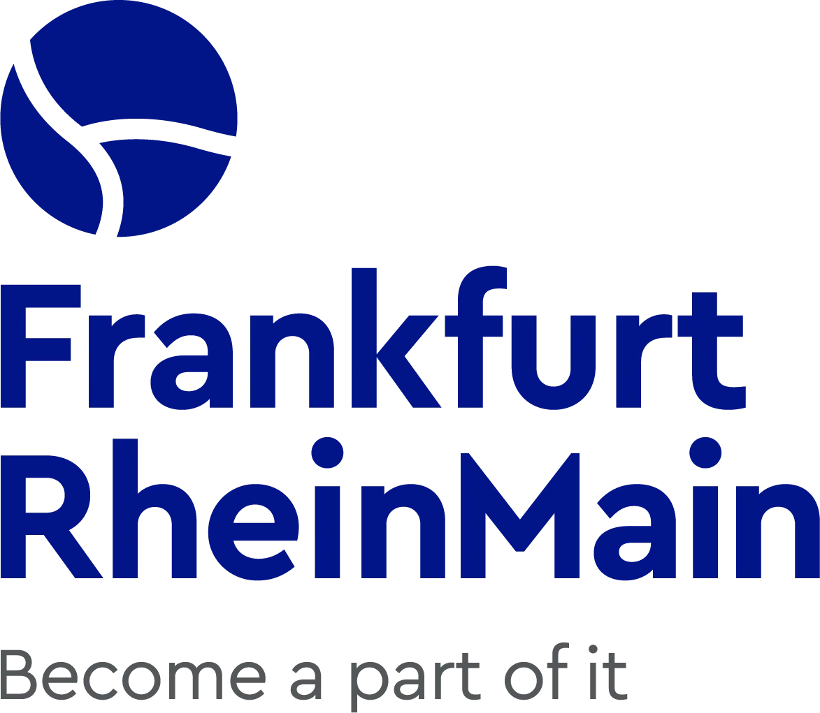 Logo mit dem Text Frankfurt RheinMain und dem Slogan become a part of it.