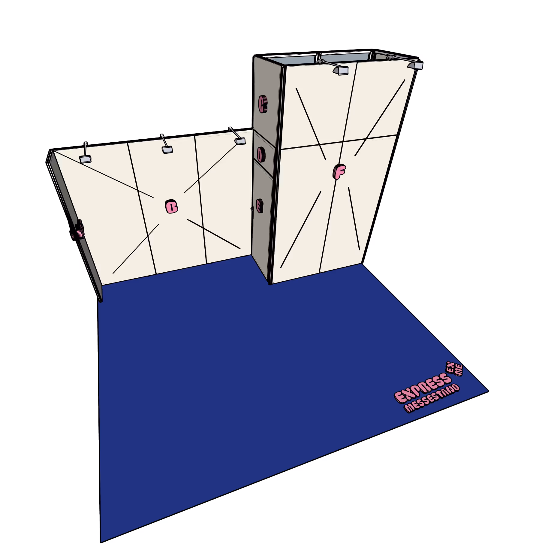 EXPRESS Messestand Kopfstand – Maximale Sichtbarkeit mit Turmelement