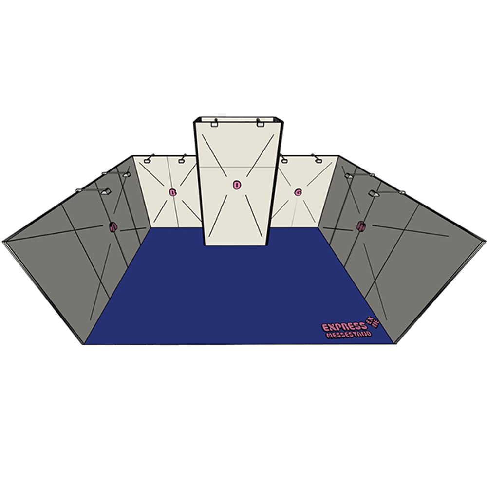 EXPRESS Messestand Reihenstand Standard Plus 6x4m - Frontansicht