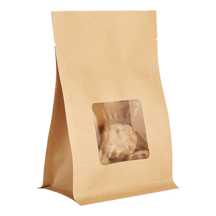 Brown package with window