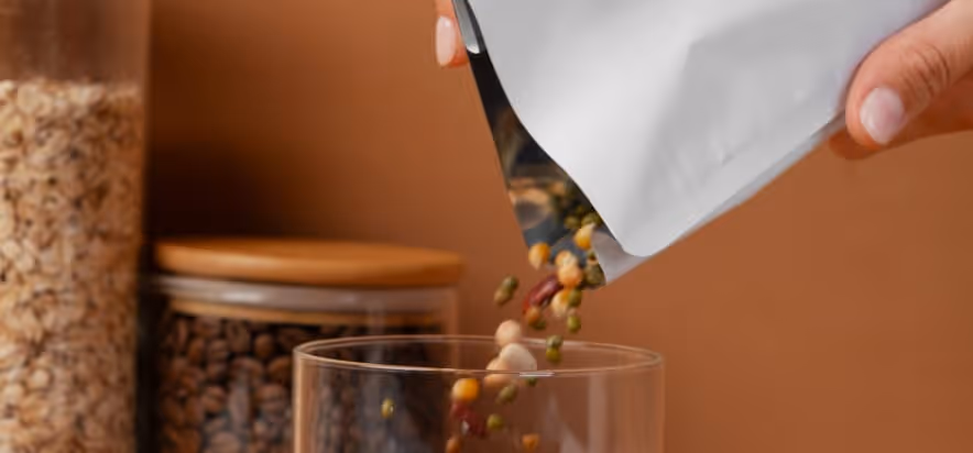 Bag pouring trail mix