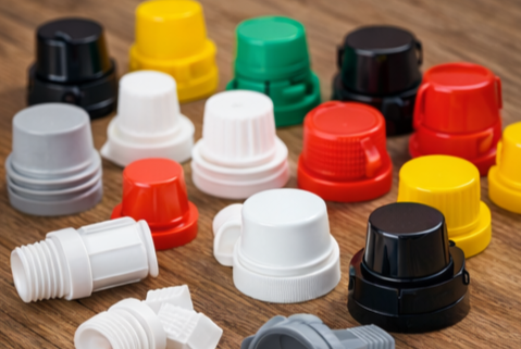 A set of spouts and caps to attach to bags