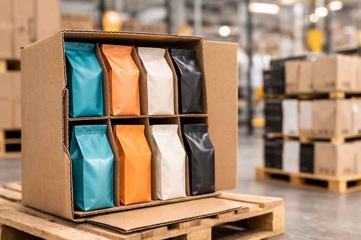 8 box bottom bags packed into a cardboard box