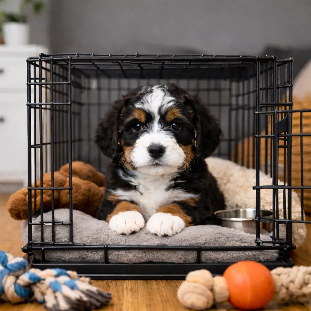 crate training you bernedoodle puppy