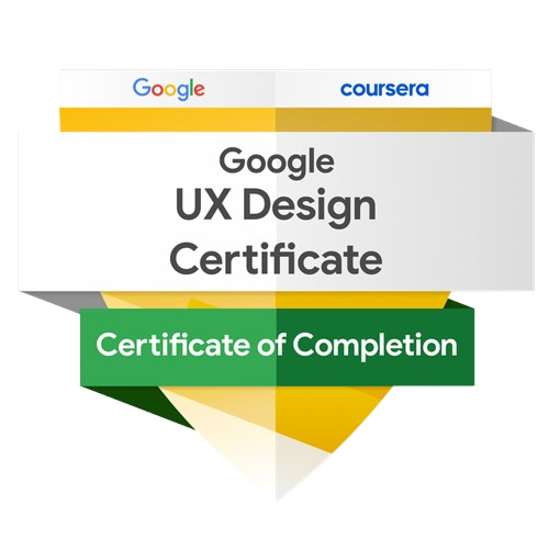 Certificate of completion for UX design course
