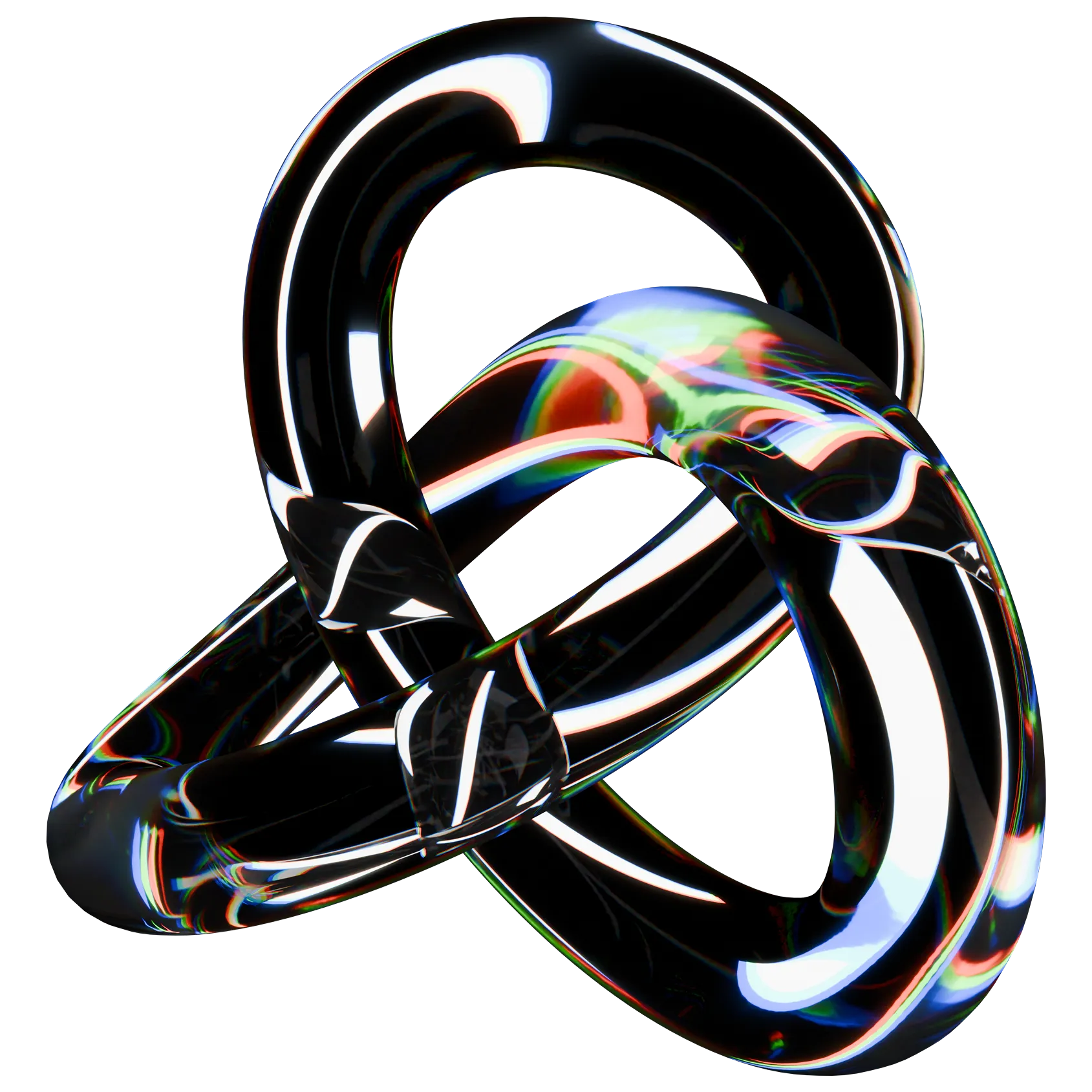 Abstract metallic rings linking.