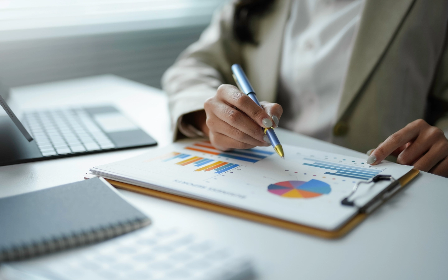 Image of accountant reviewing reports