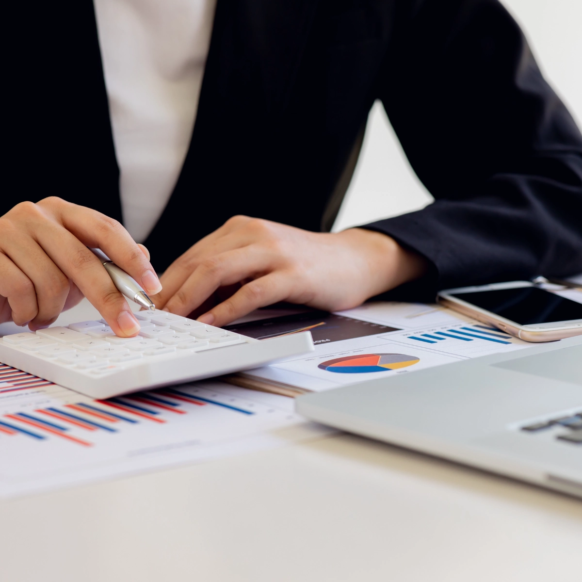 Image of accountant preparing reports for use in a tax return