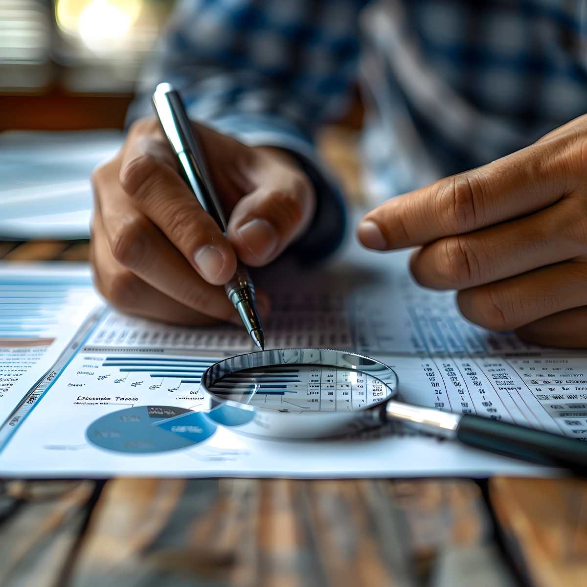 Image of a forensic accountant looking for fraud