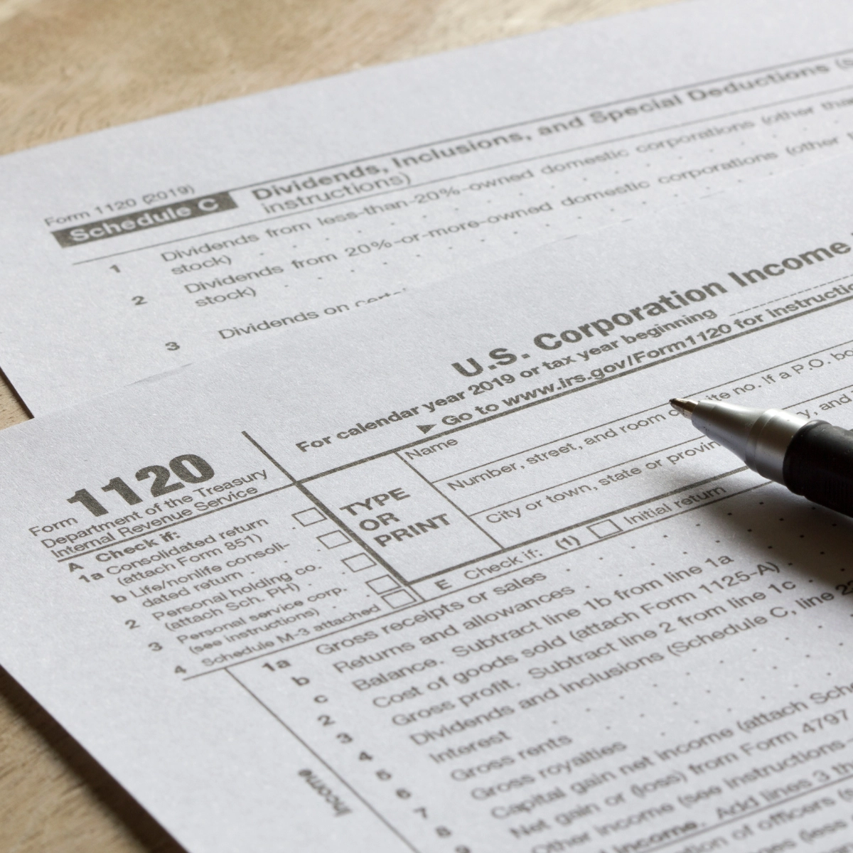 Image of a 1120 form.