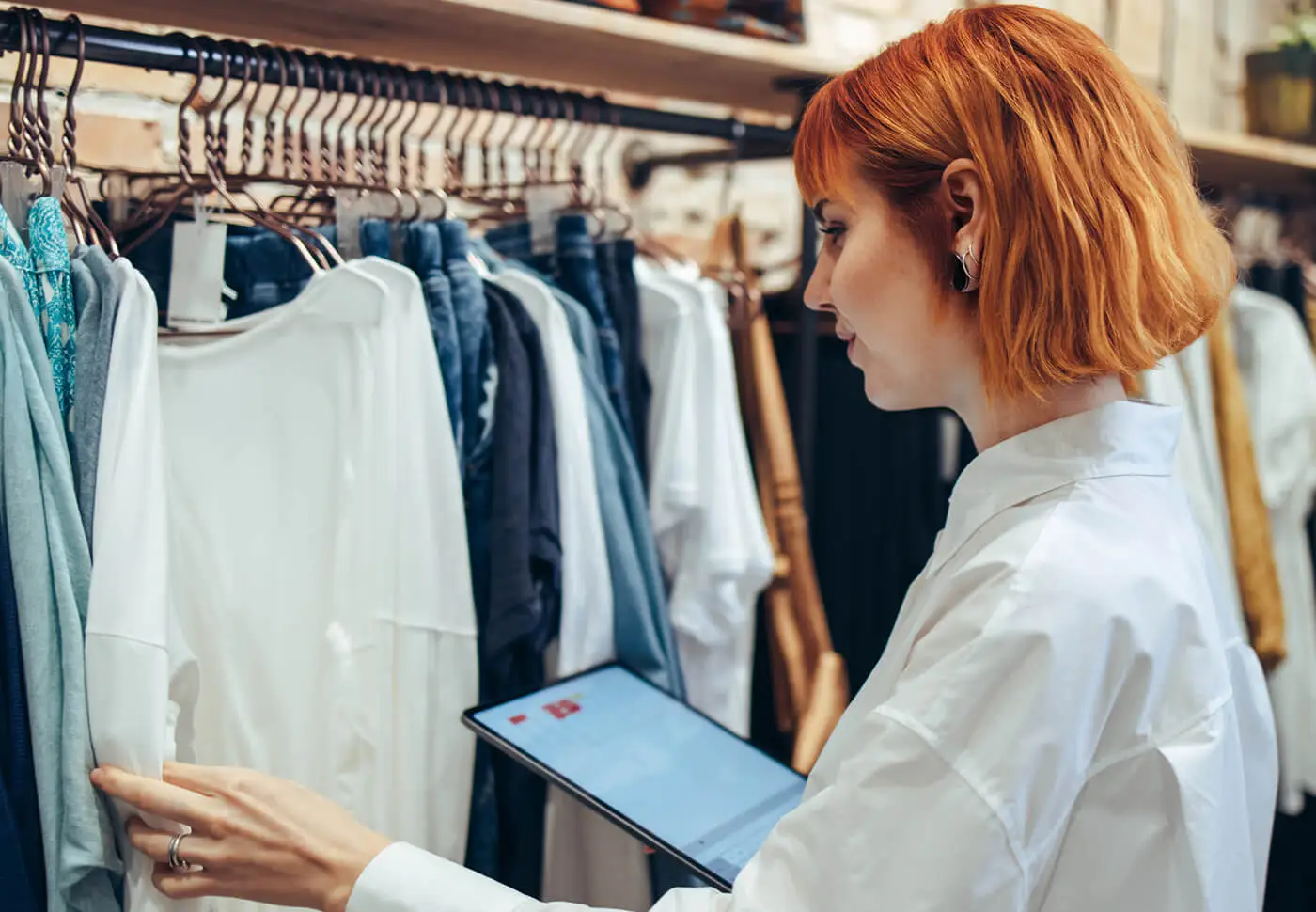 Woman browsing clothes