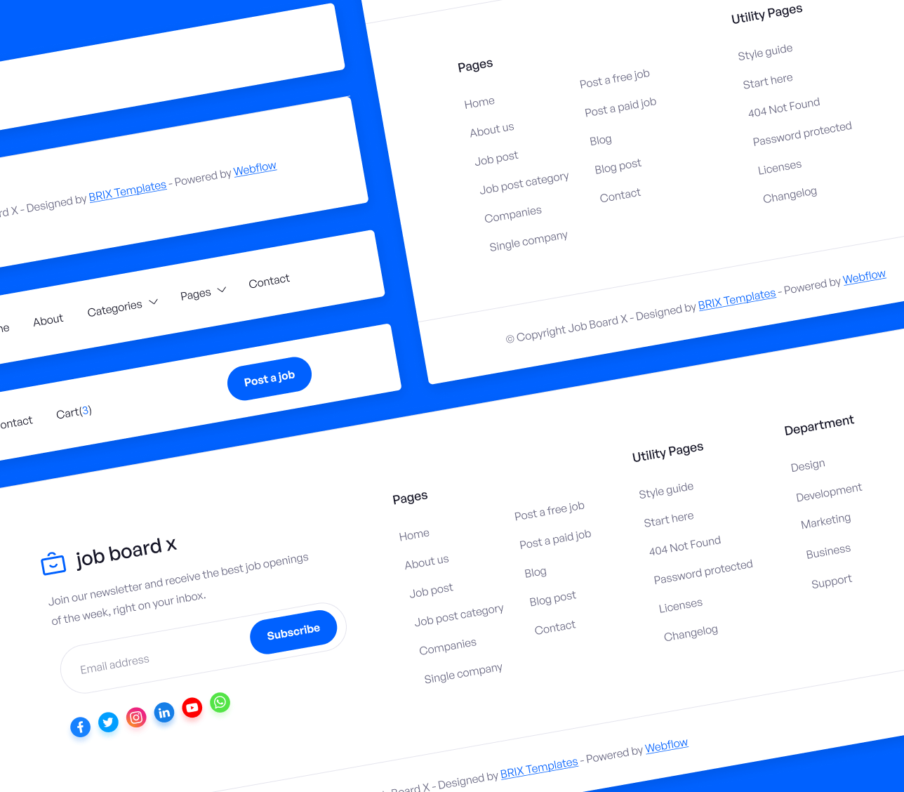Headers And Footers - Job Board X Webflow Template