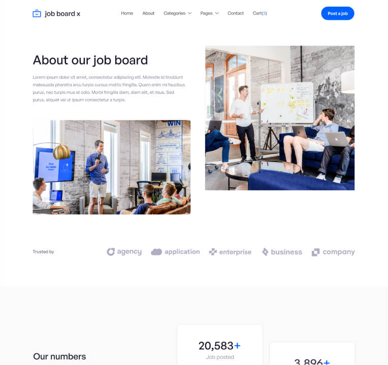 About Page - Job Board X Webflow Template