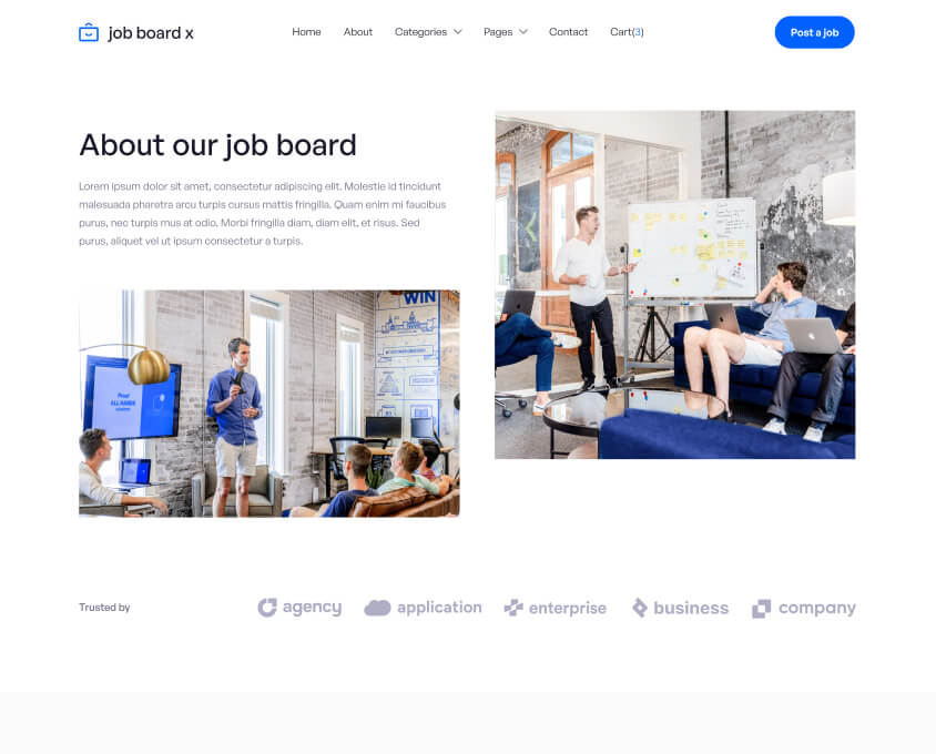 About Page - Job Board X Webflow Template