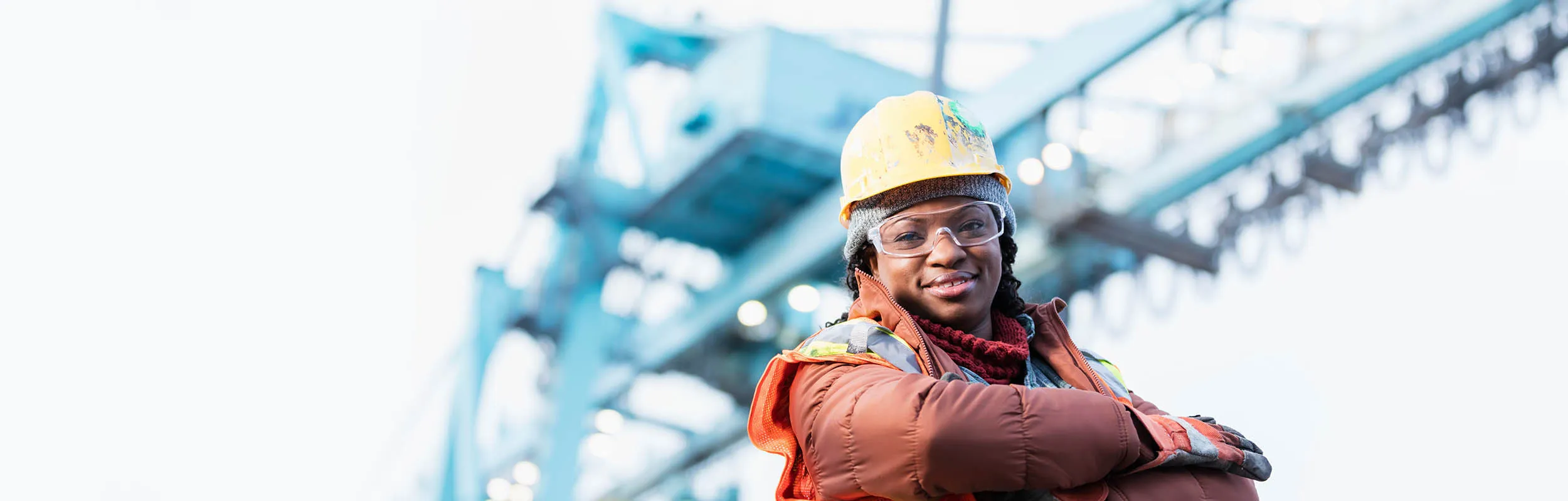Woman in safety equipment