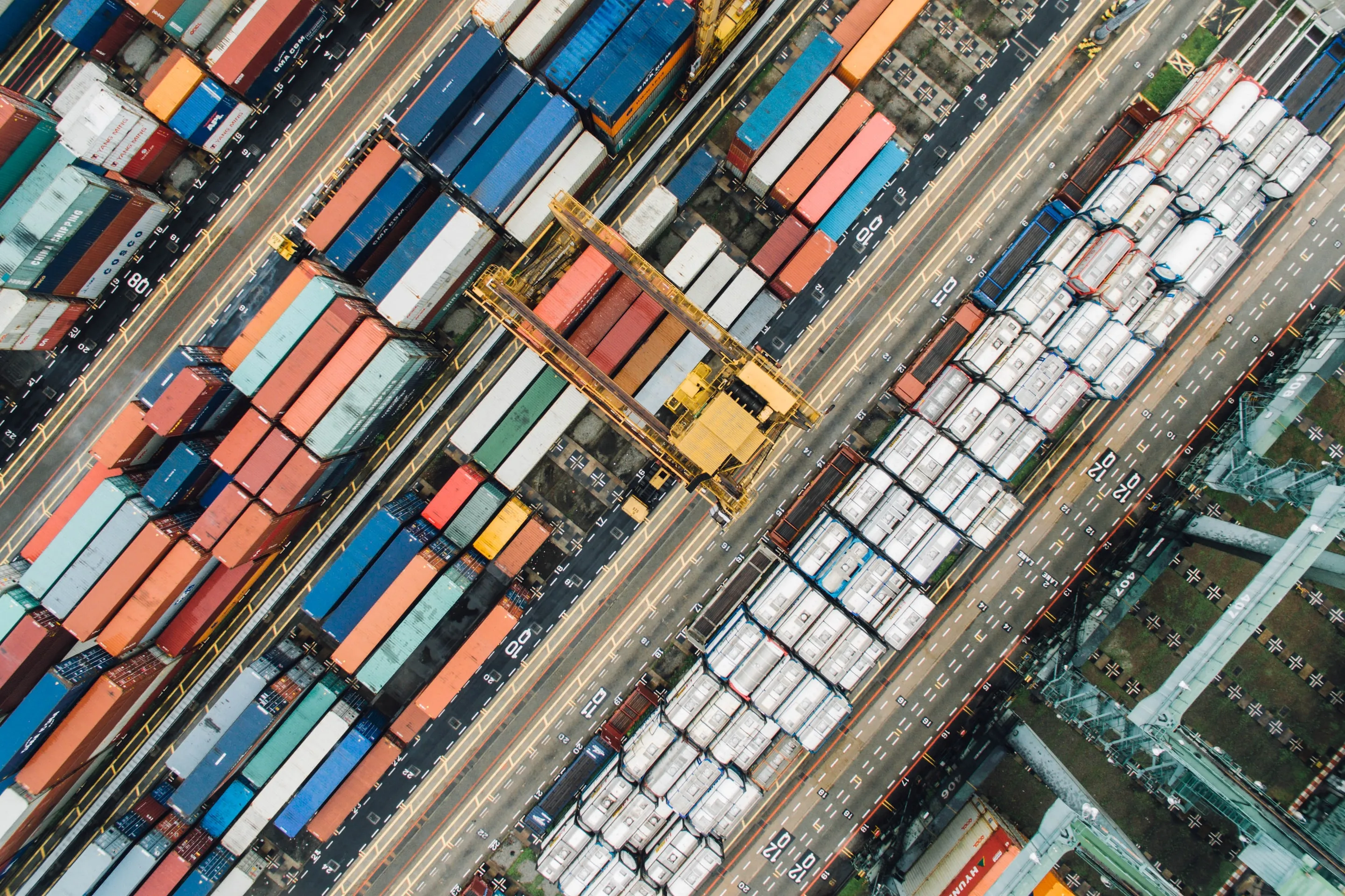 Shipping containers from above