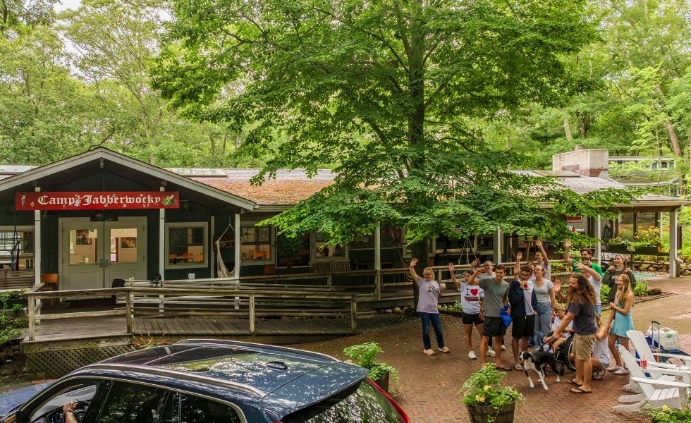 Camp Jabberwocky new dining hall exterior