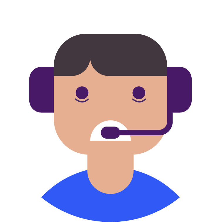 Illustrazione persona con cuffie da supporto