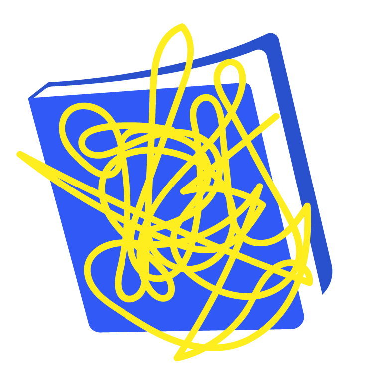 Illustrazione agenda con matassa di fili