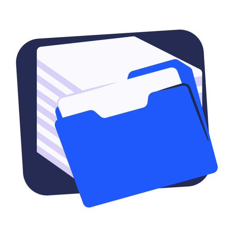 Illustrazione cartella documenti e burocrazia