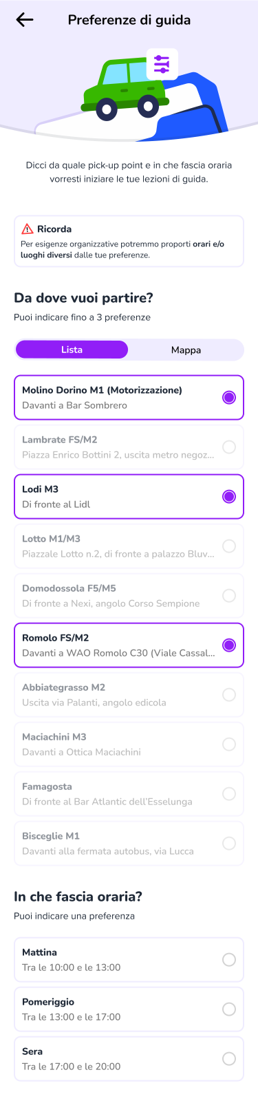 Schermata app BRUM guide