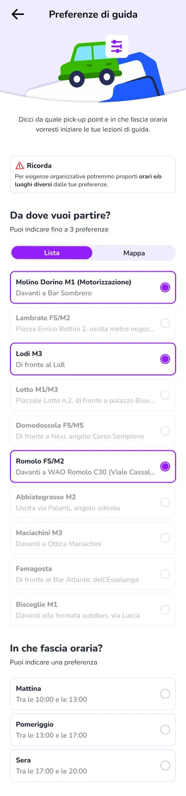 Schermata app BRUM guide