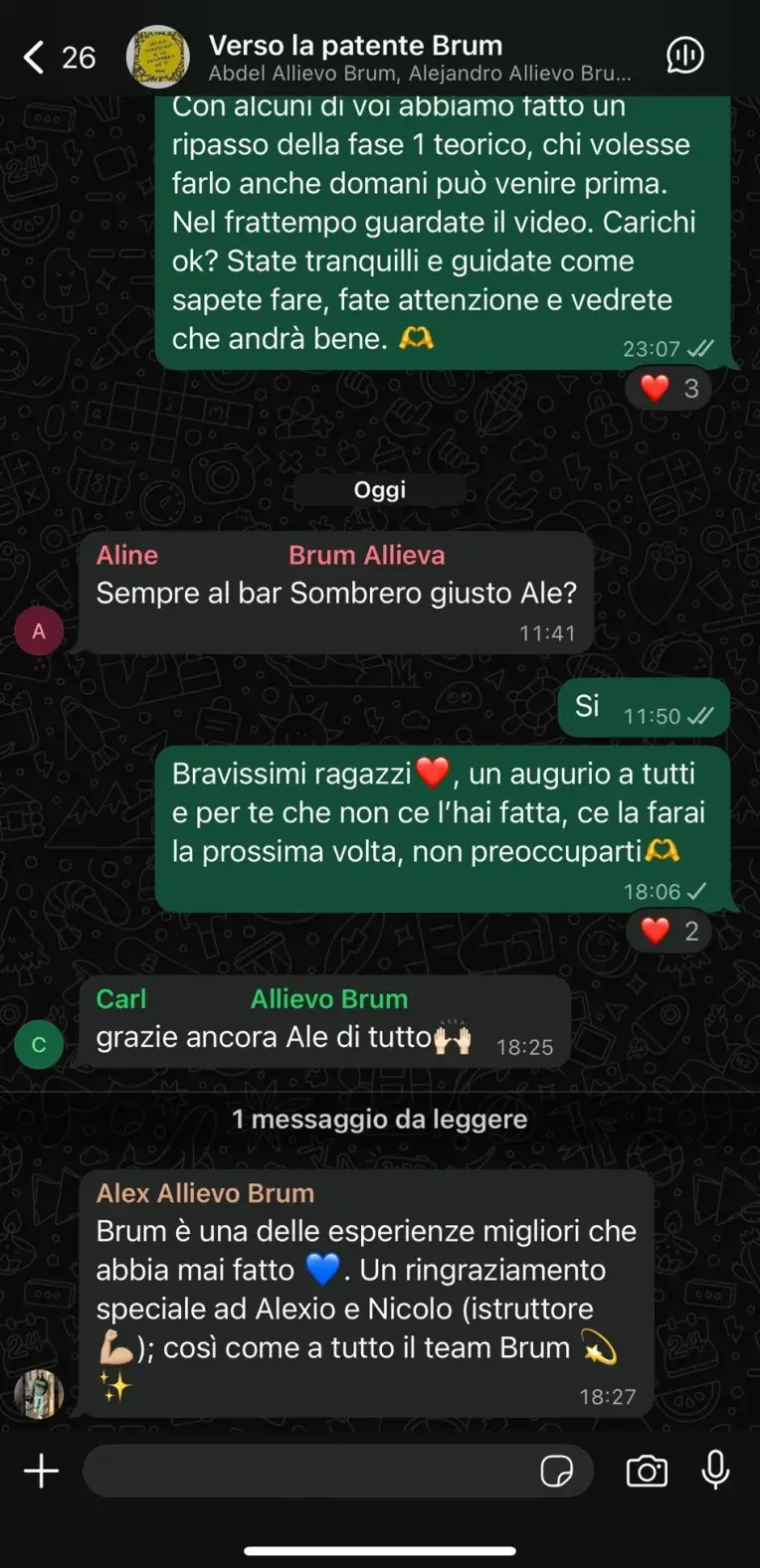 Screenshot recensione studente BRUM Patenti