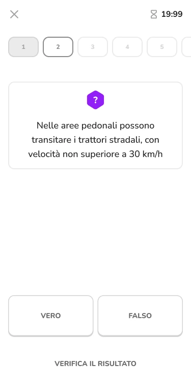 Schermata app BRUM teoria
