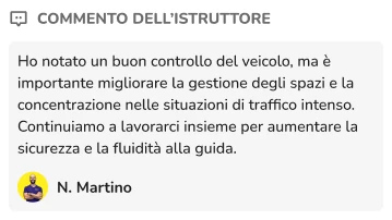 Commento dell'istruttore alla guida nell'App BRUM
