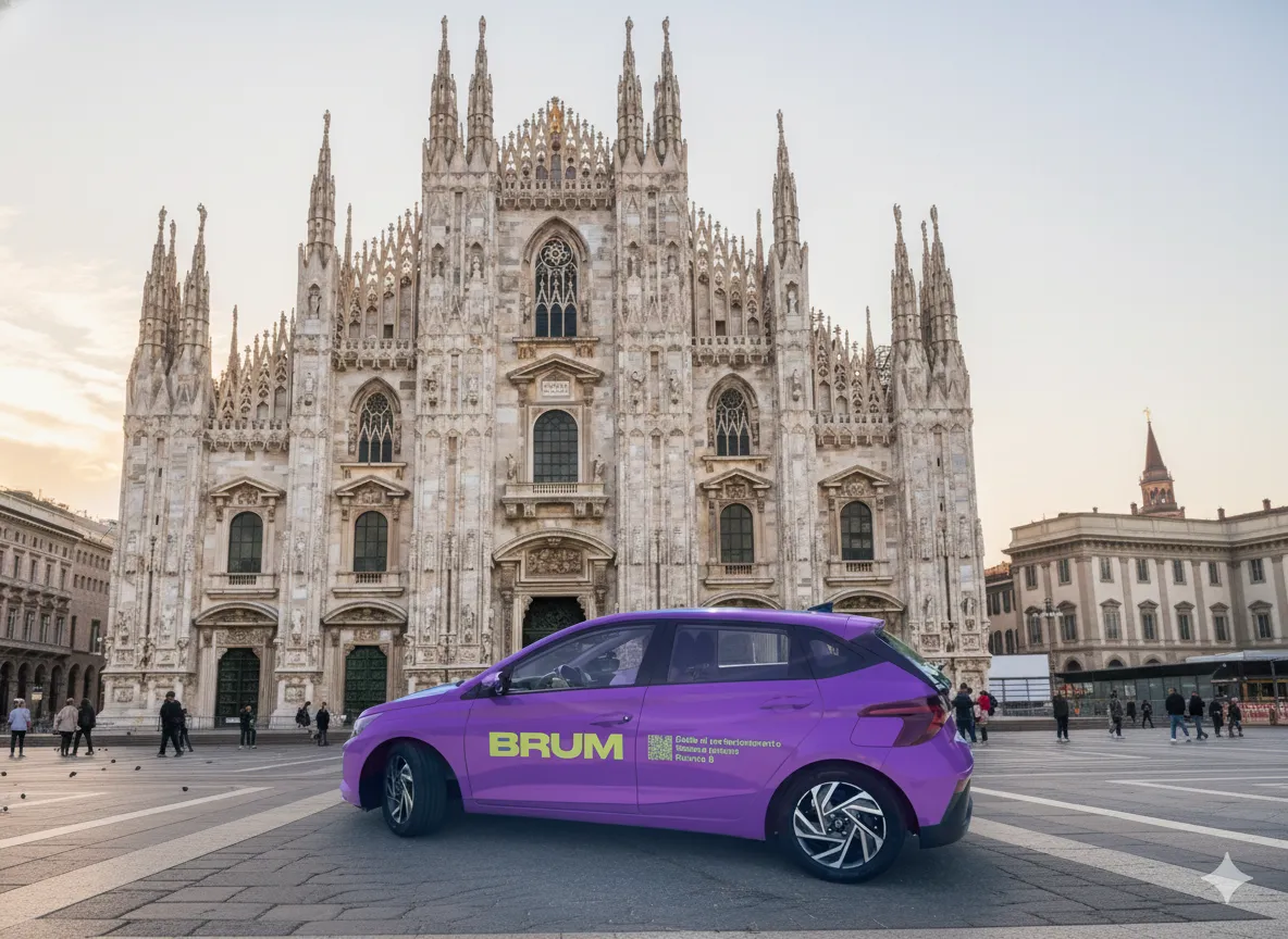 Auto BRUM viola a Milano - autoscuola per la patente B