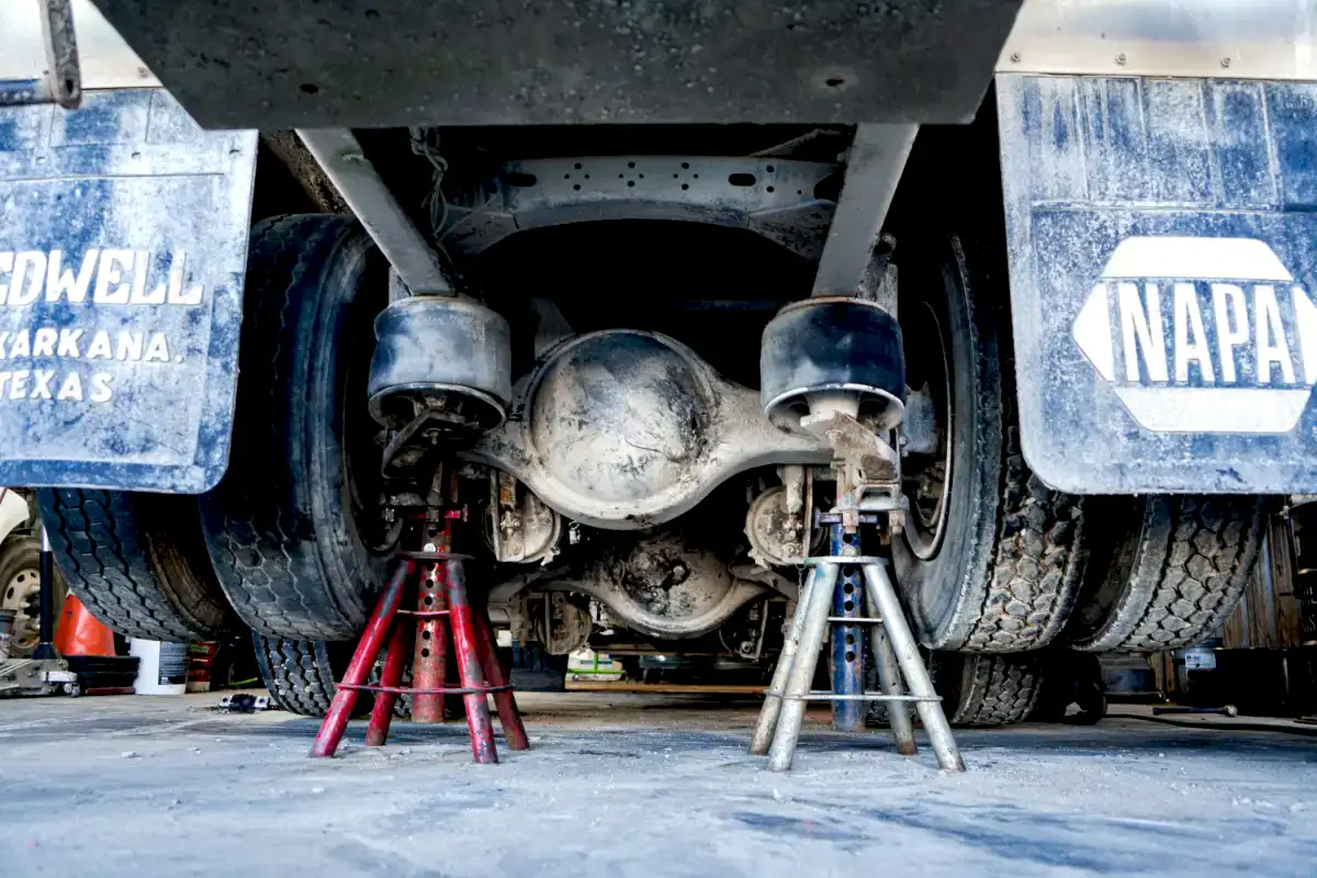 Truck axle in repair shop in Coldwater, MI