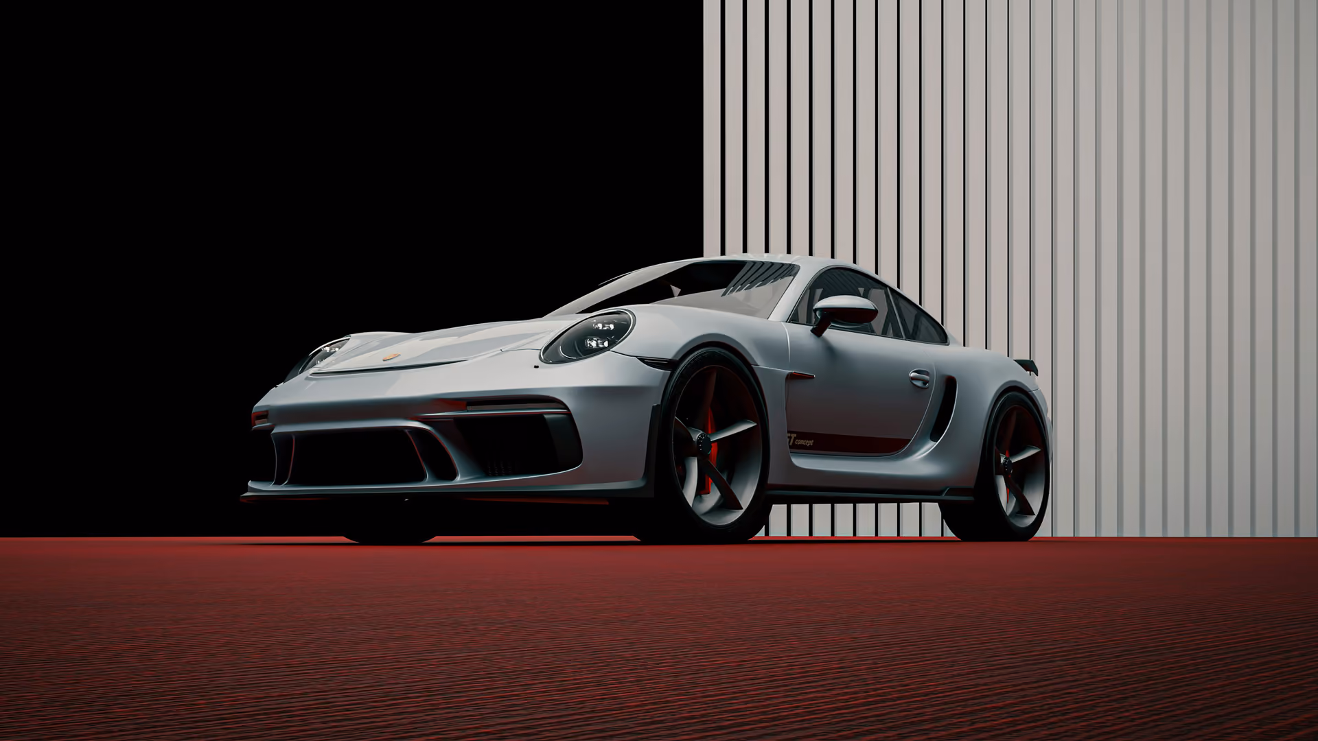 Porsche in a showroom