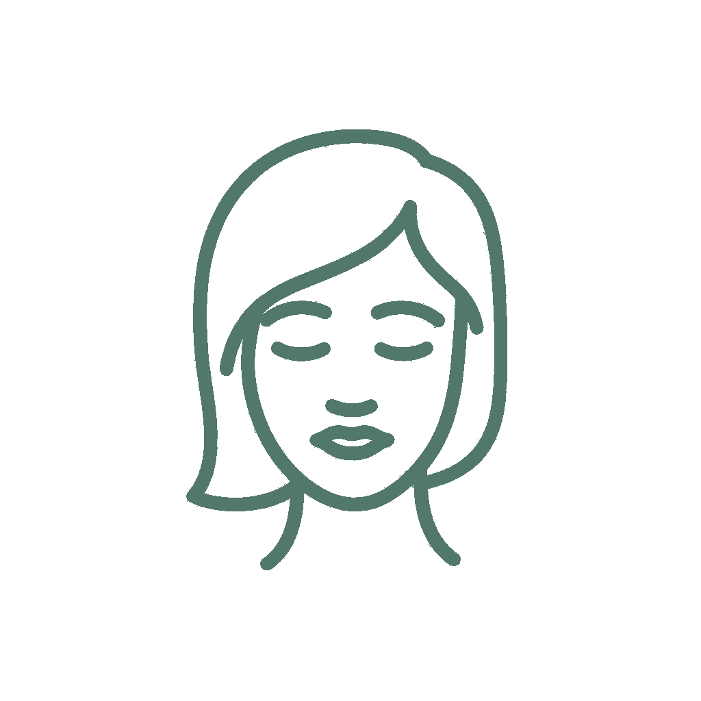 Icon of a face symbolizing skin type suitability