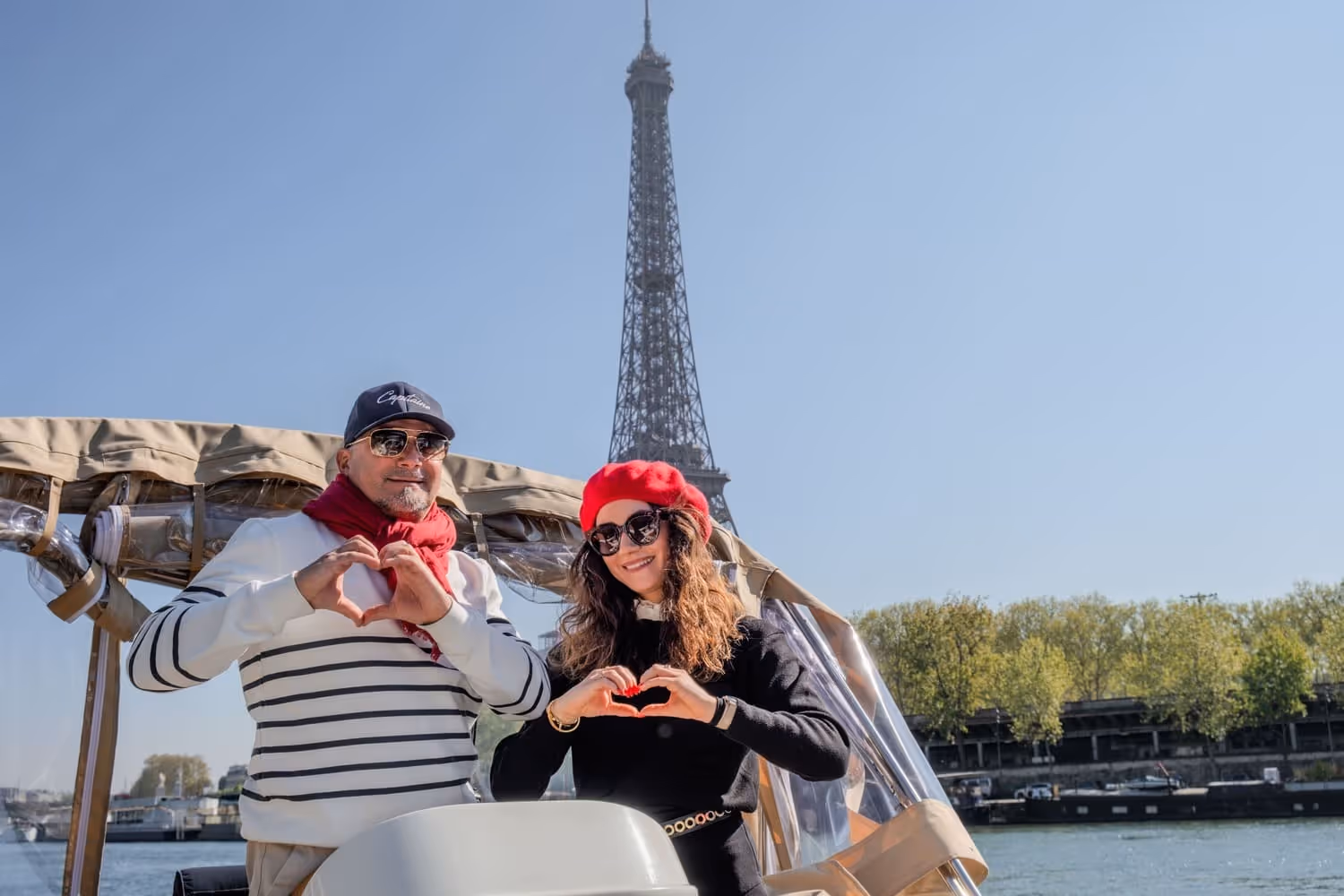 Seine Cruise Captain and guest heart hands