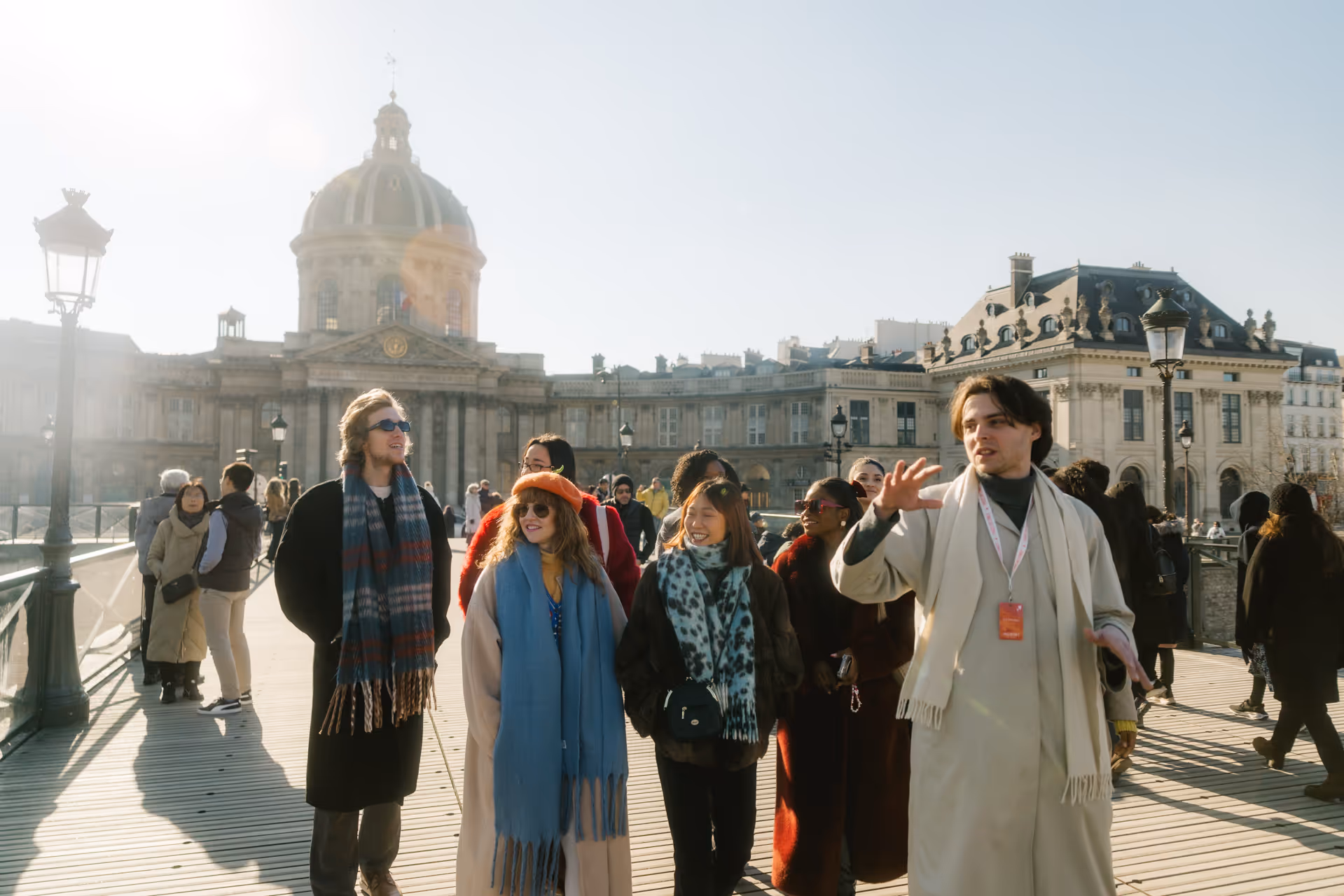 Group being shown Paris with Guide