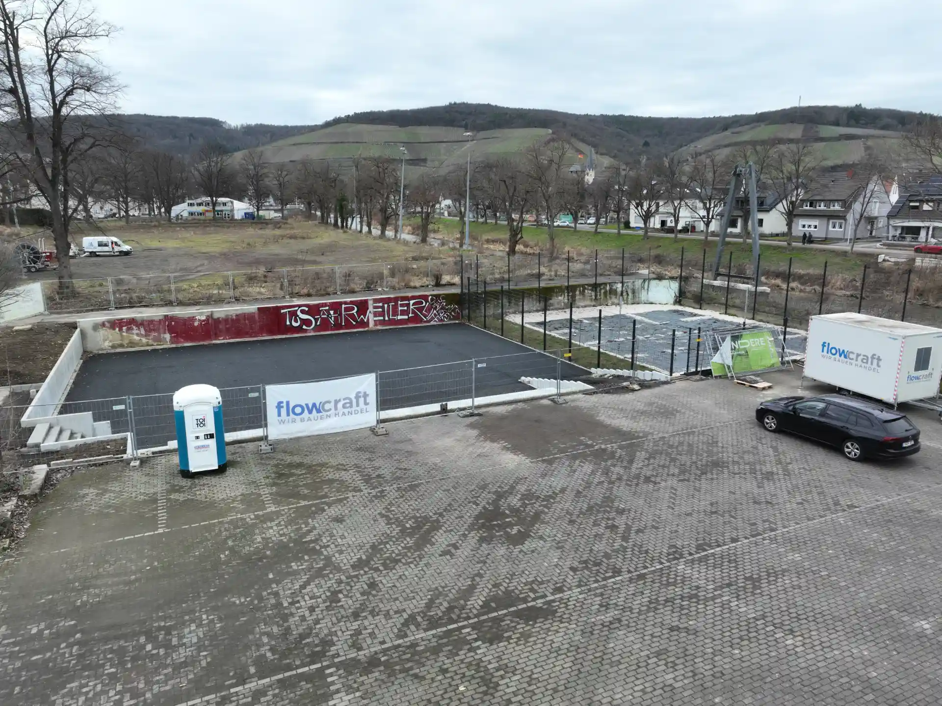 Luftaufnahme Baustelle Multifunktionsplatz Ahrweiler