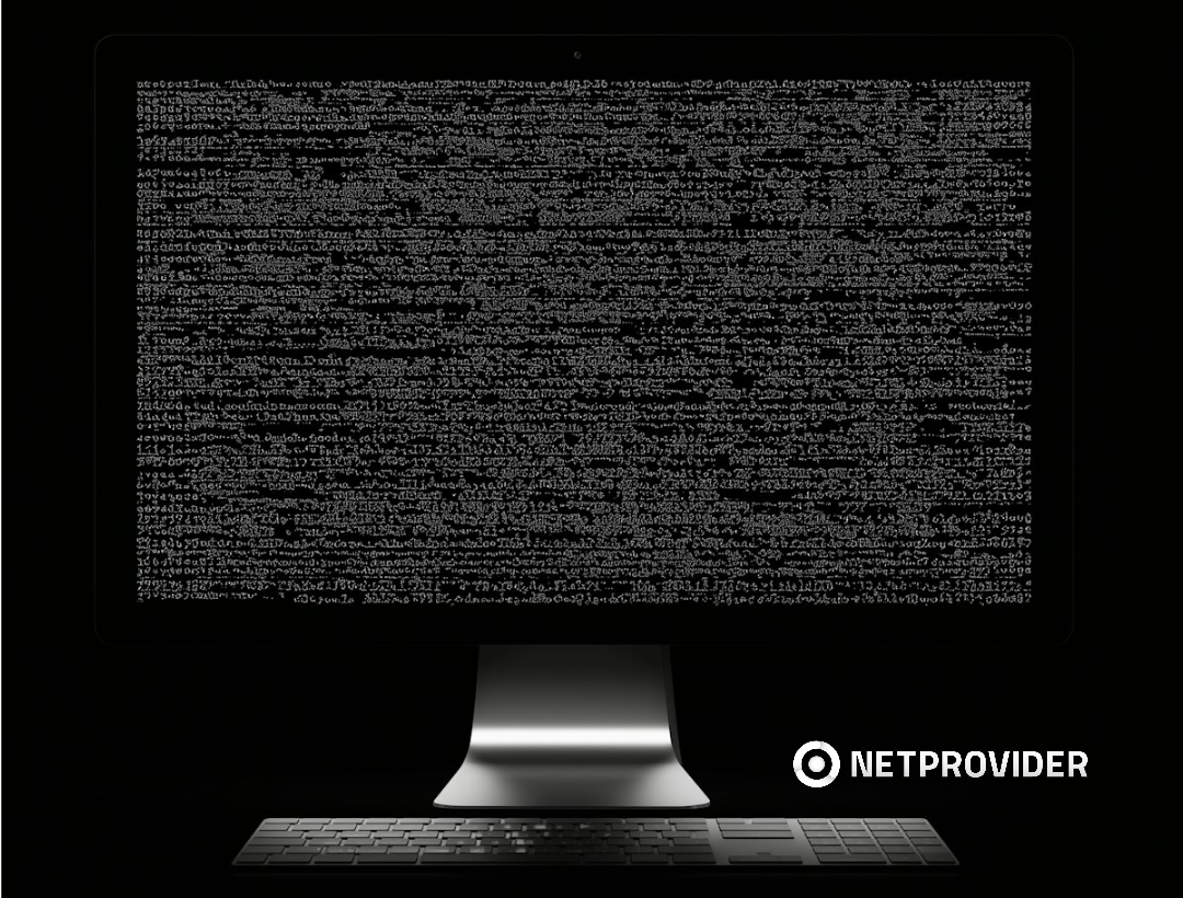 Pantalla de computadora con líneas de código en fondo oscuro