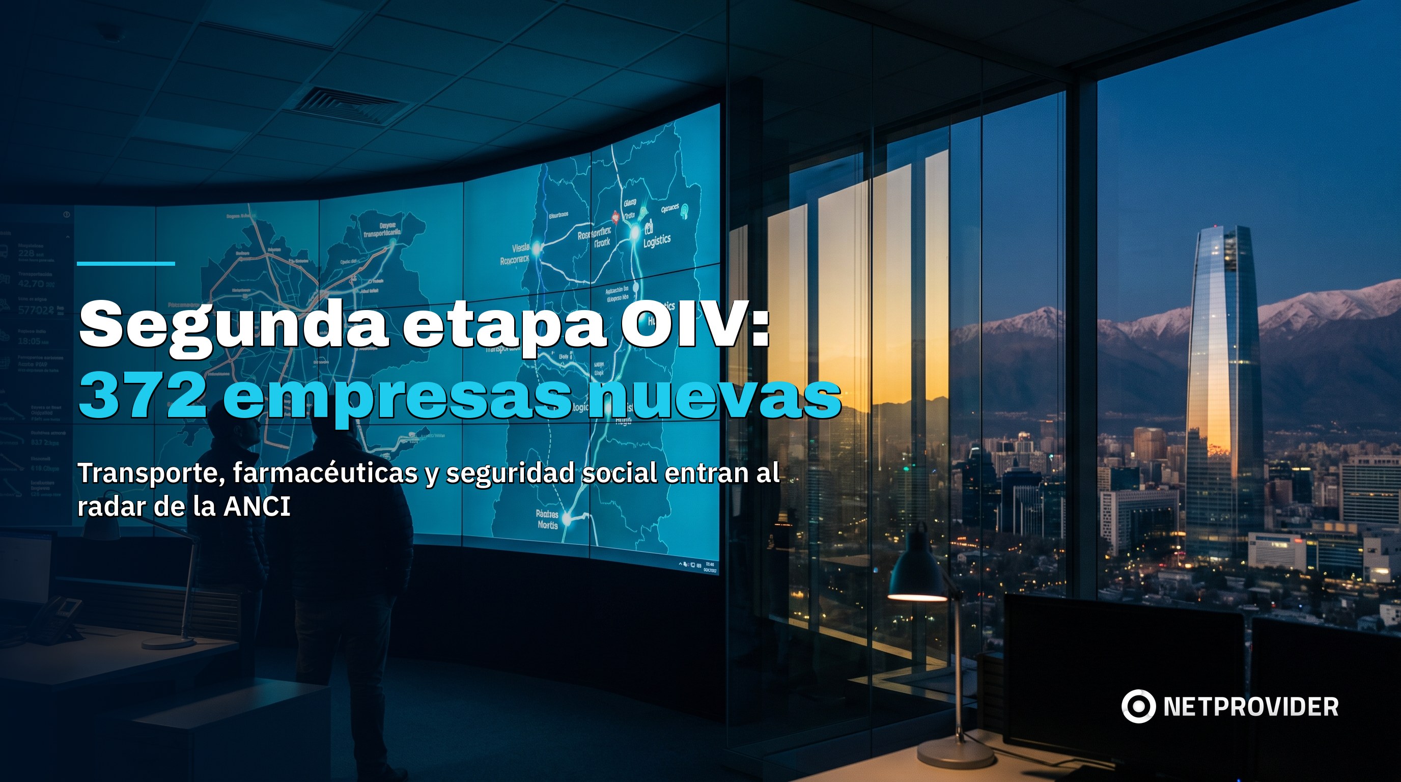 Centro de control de operaciones de infraestructura crítica en Santiago de Chile monitoreando transporte y redes, segunda etapa OIV ANCI