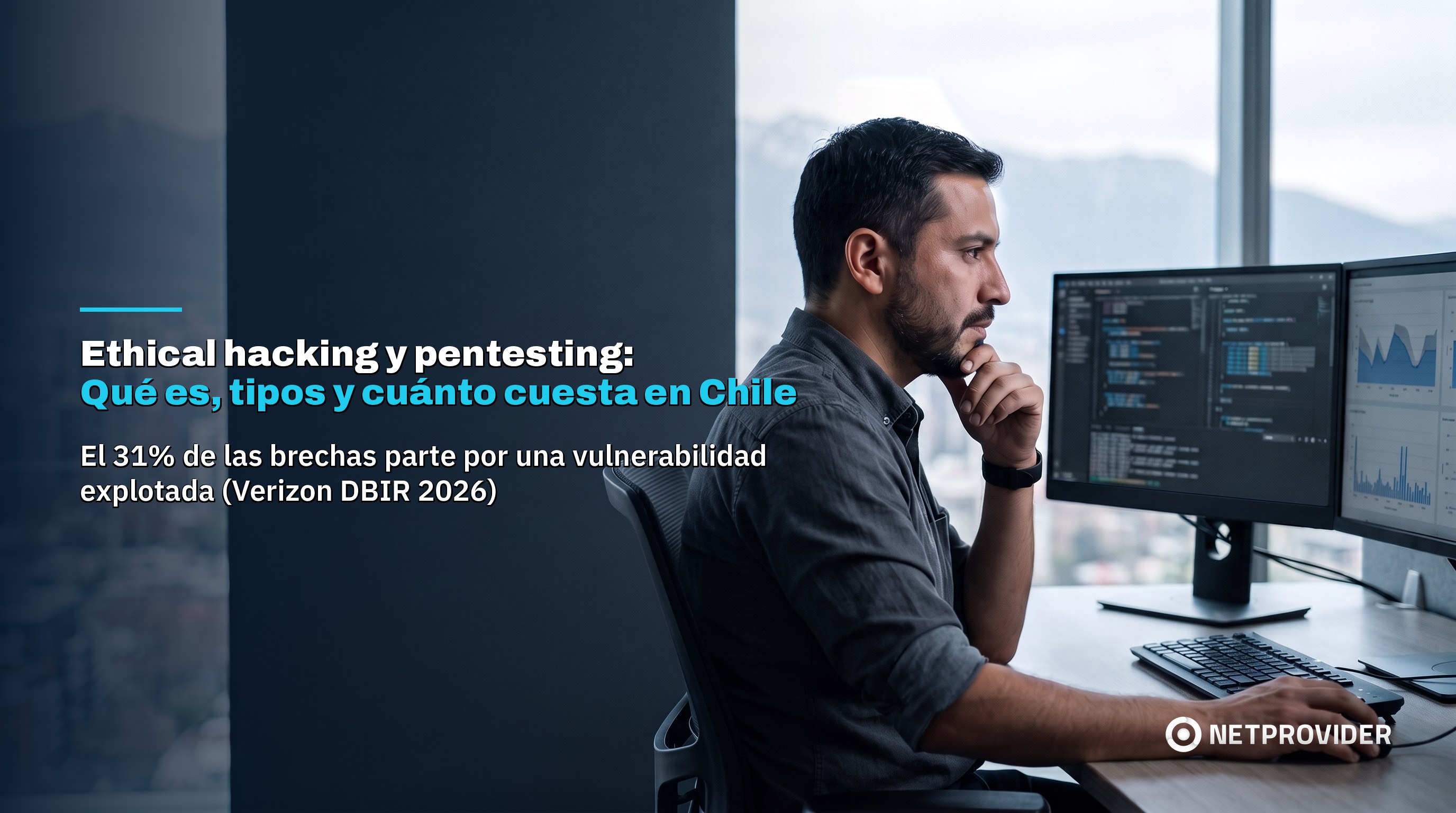 Especialista en seguridad ofensiva ejecutando una prueba de penetración sobre la infraestructura de una empresa chilena