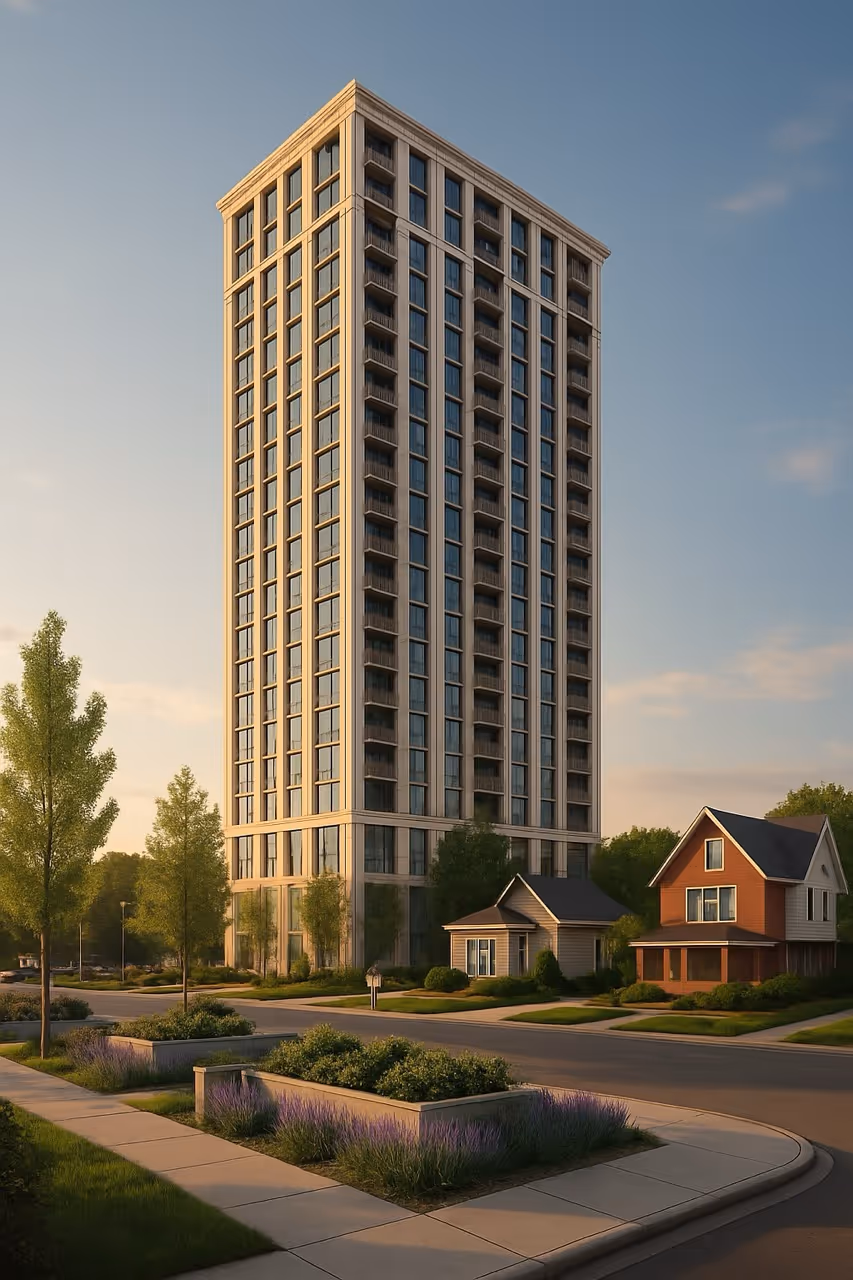 4211 Newton Ave - Full Size Mock Up Rendering Updated at 21-Stories