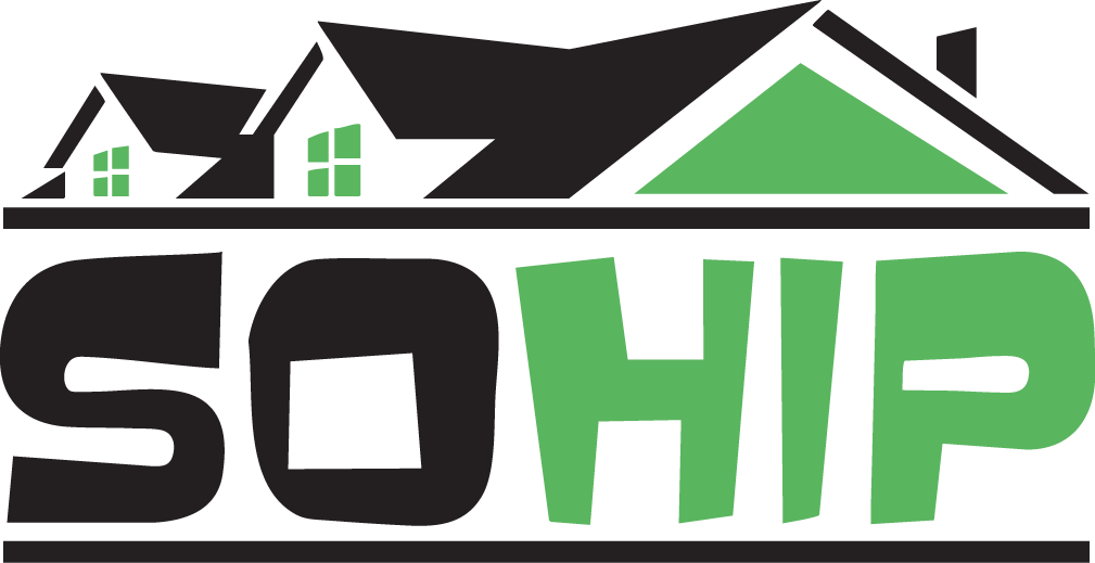 SOHIP logo featuring stylized black and green houses above the text 'SOHIP' with 'SO' in black and 'HIP' in green.